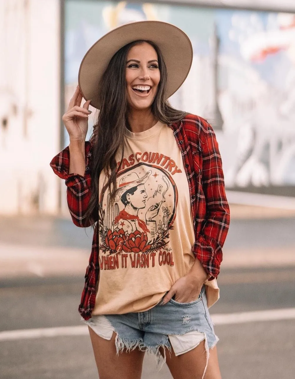 I Was Country When it wasn't Cool 'OVERSIZED TEE