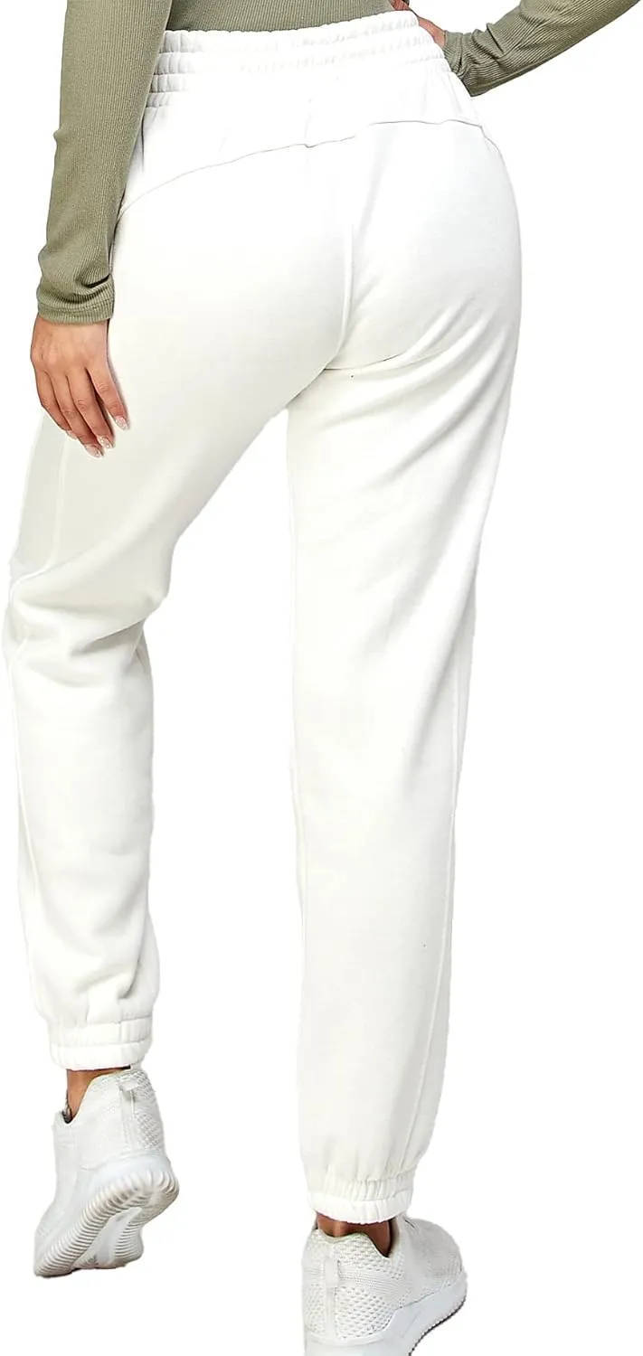 IUUI Women's High Waisted Sweatpants Fleece Joggers Pockets Cotton Lounge Athletic Baggy Pants