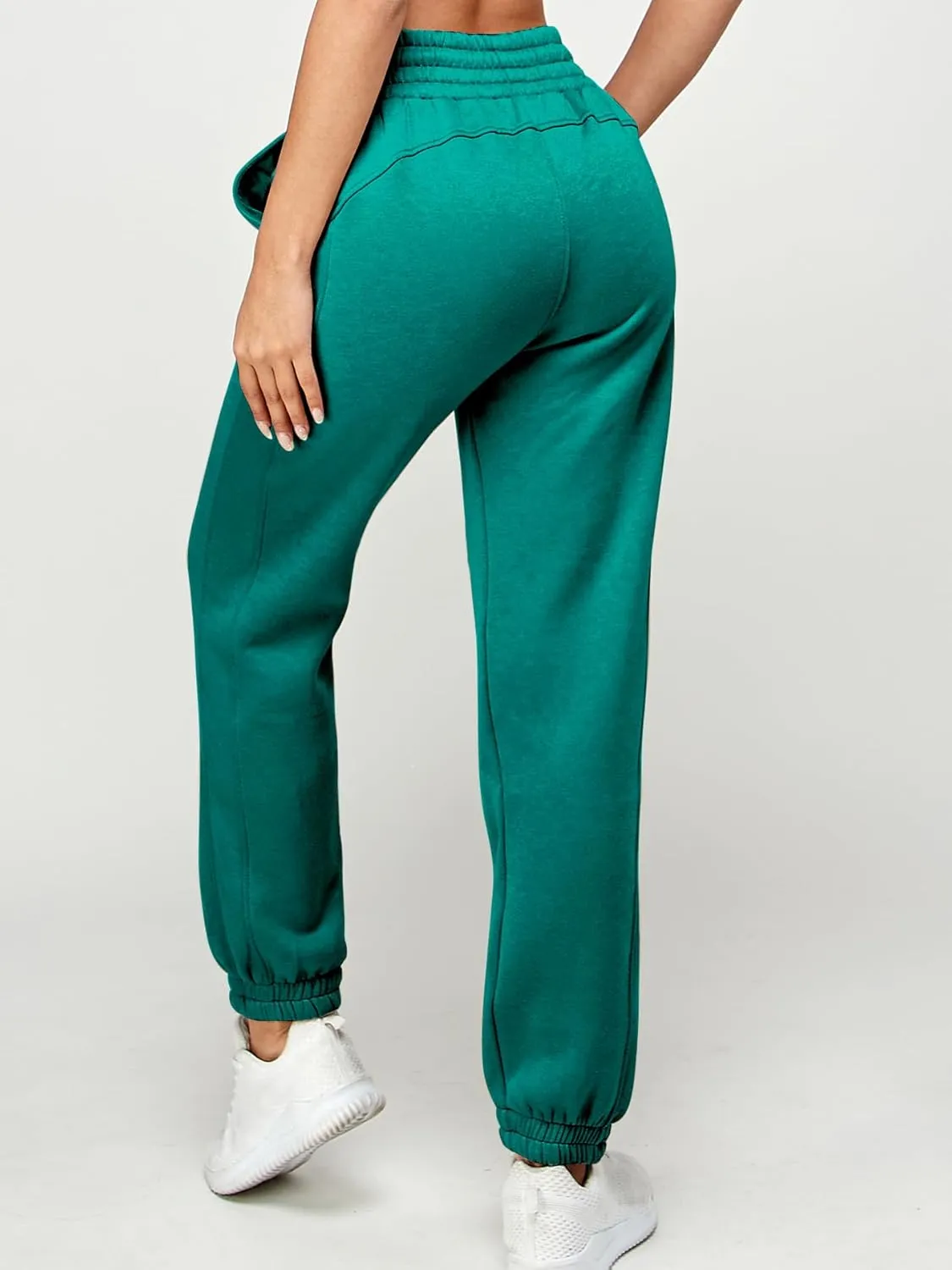 IUUI Women's High Waisted Sweatpants Fleece Joggers Pockets Cotton Lounge Athletic Baggy Pants