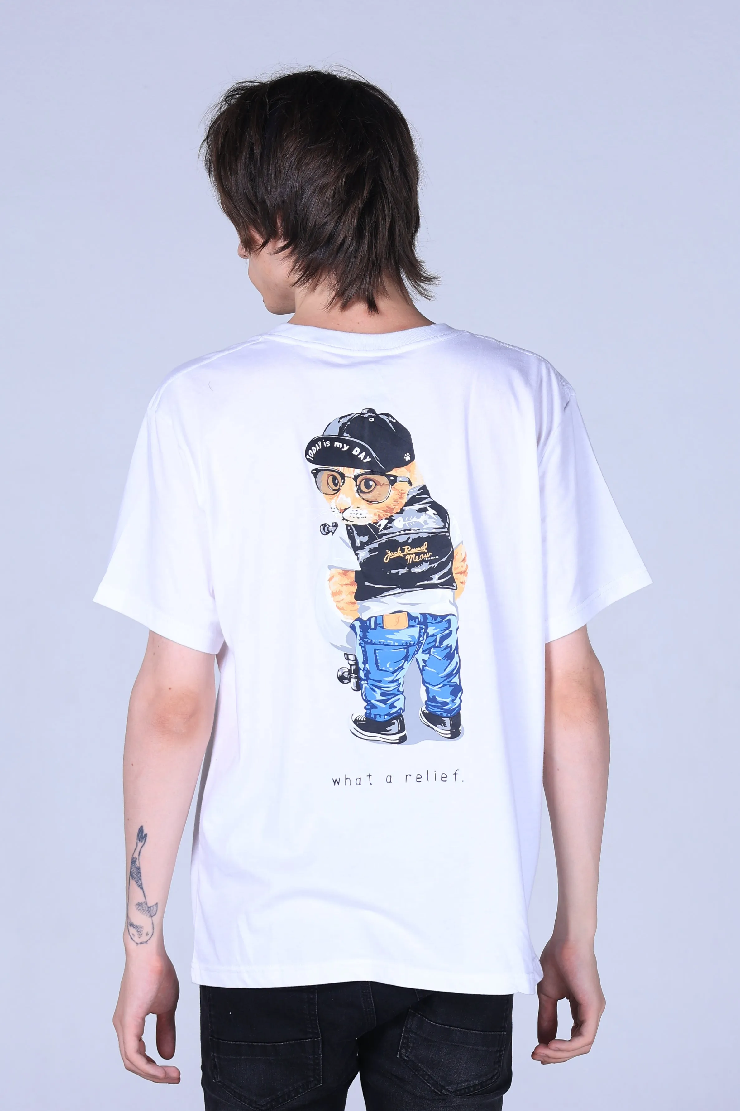 Jack Russel - Men T-Shirts - Klassik TJ-OZ17/WH Oversized Jack Meow White