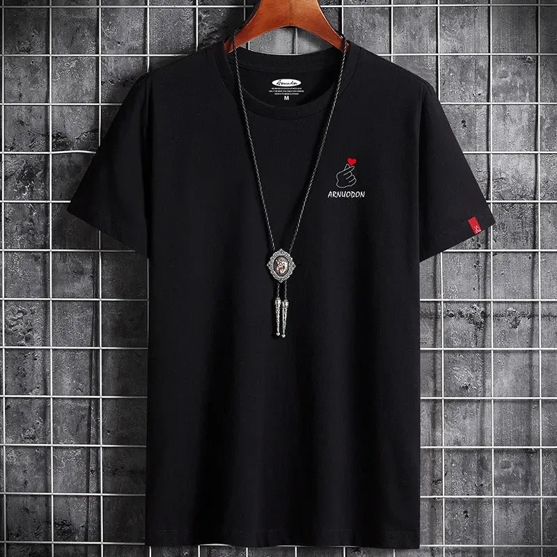 James™ effen kleur grafische print heren oversized t-shirt