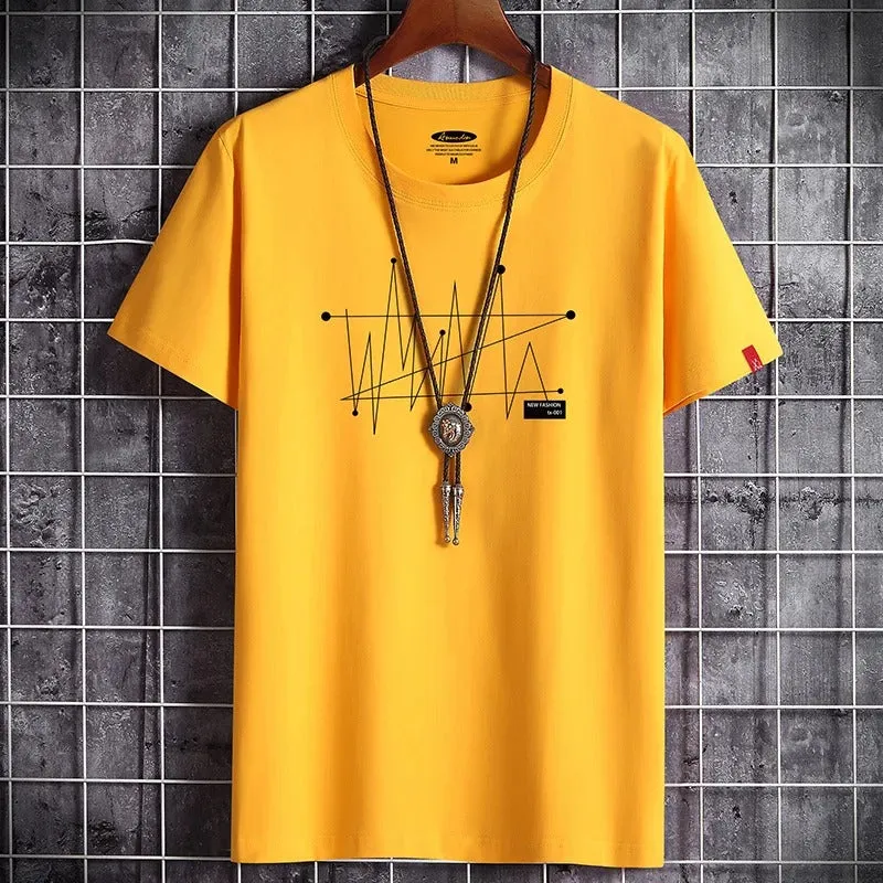 James™ effen kleur grafische print heren oversized t-shirt