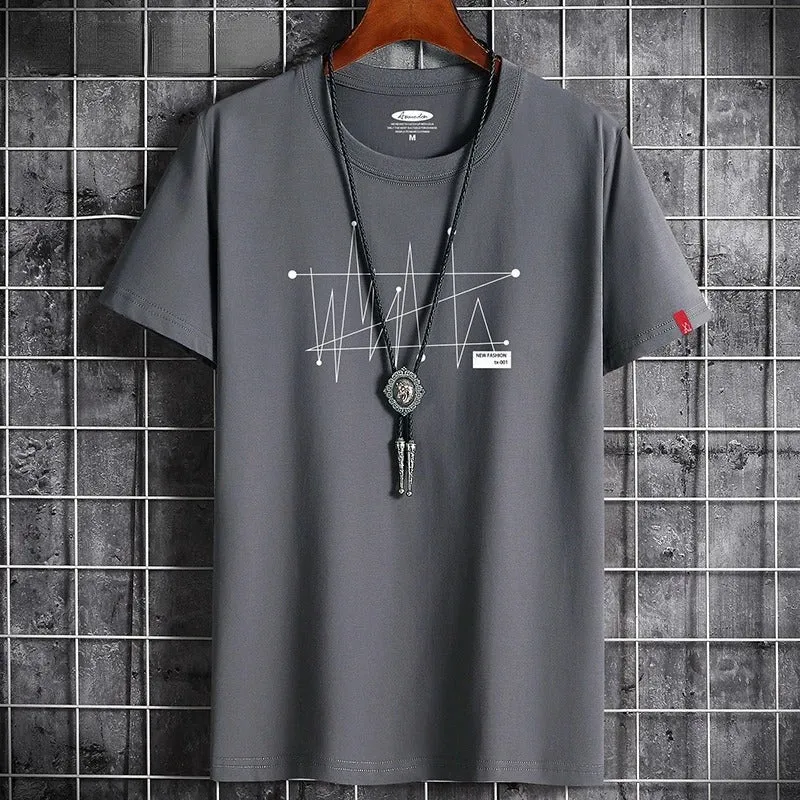 James™ effen kleur grafische print heren oversized t-shirt