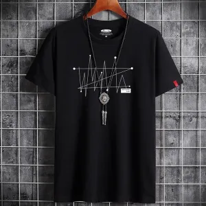 James™ effen kleur grafische print heren oversized t-shirt