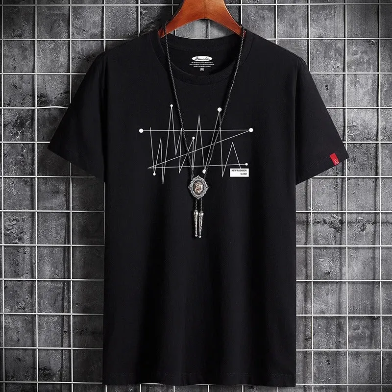 James™ effen kleur grafische print heren oversized t-shirt