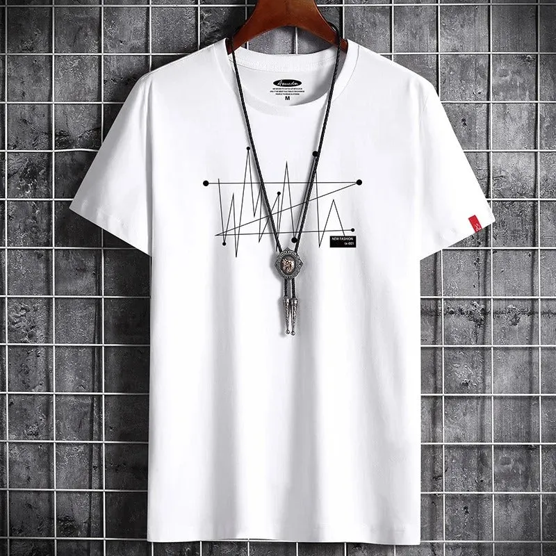James™ effen kleur grafische print heren oversized t-shirt