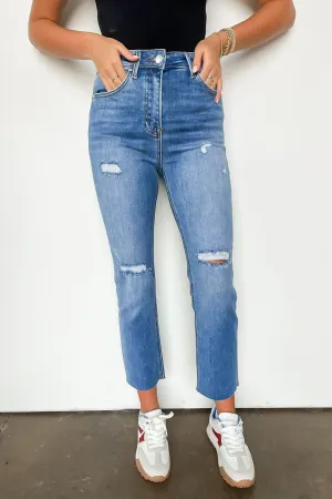 Janeska High Rise Distressed Slim Straight Jeans - FINAL SALE