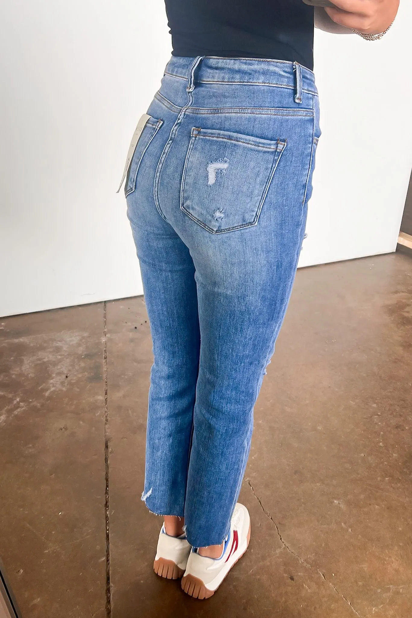 Janeska High Rise Distressed Slim Straight Jeans - FINAL SALE