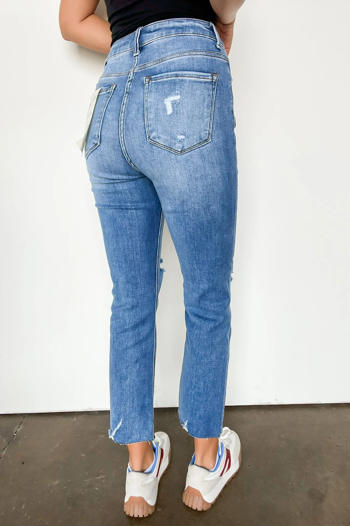 Janeska High Rise Distressed Slim Straight Jeans - FINAL SALE