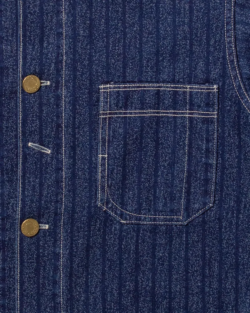 Japanese Repro Denim Coverall Chore Coat, Heller's Cafe Brand, Denim Stripe - 38