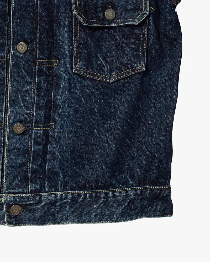 Japanese Repro Type II Trucker Jacket, Sugar Cane & Co, Denim with Fading- L