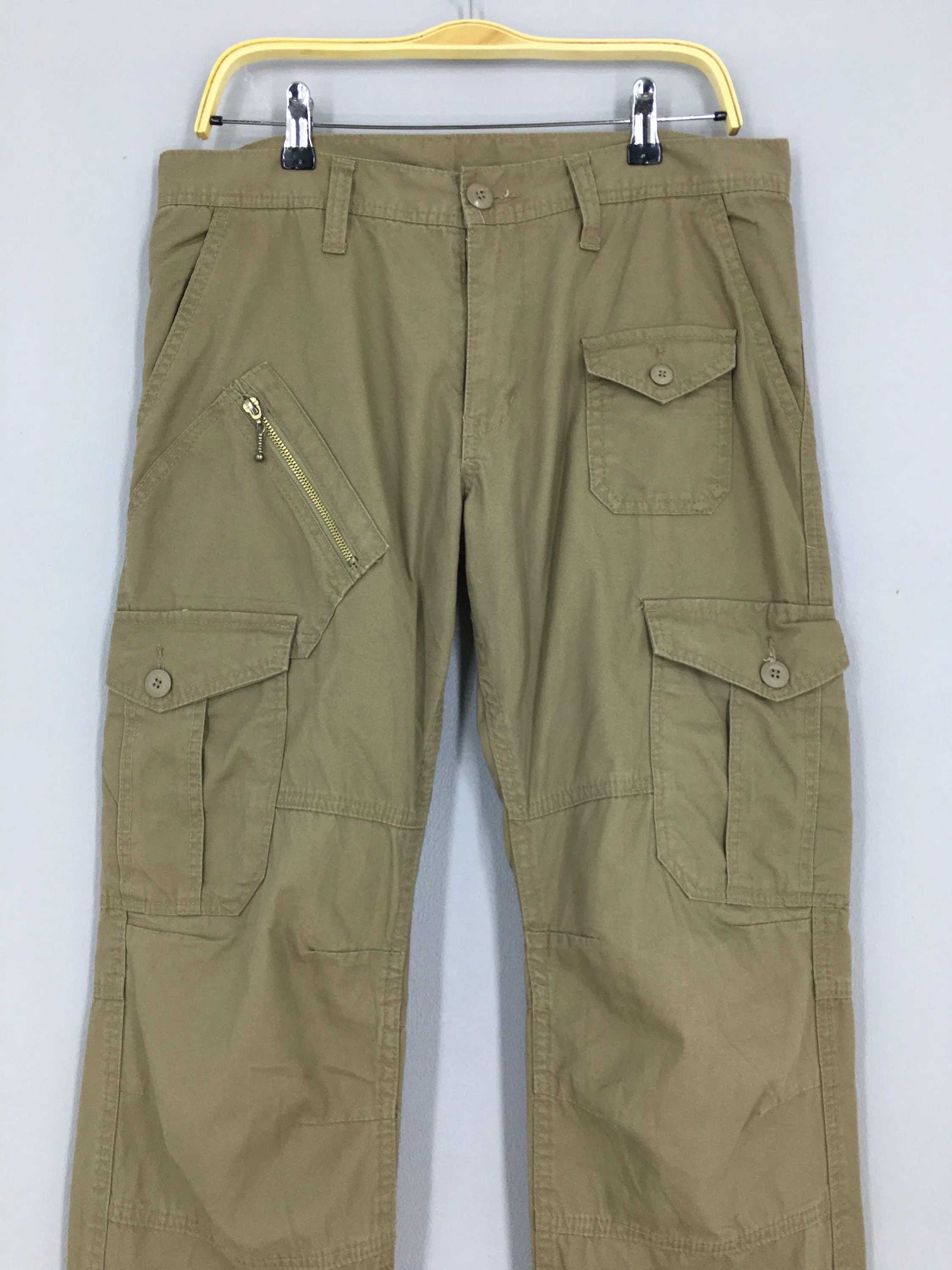 Japanese Surplus Olive Cargo Pants Size 34x32