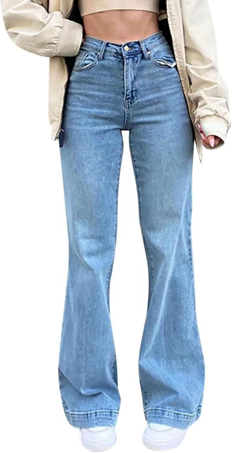 Jeans for Women Flare Jeans High Waisted Wide Leg Baggy Jean for Women Stretch Denim Pants Skinny Jeans Bootcut Jeans