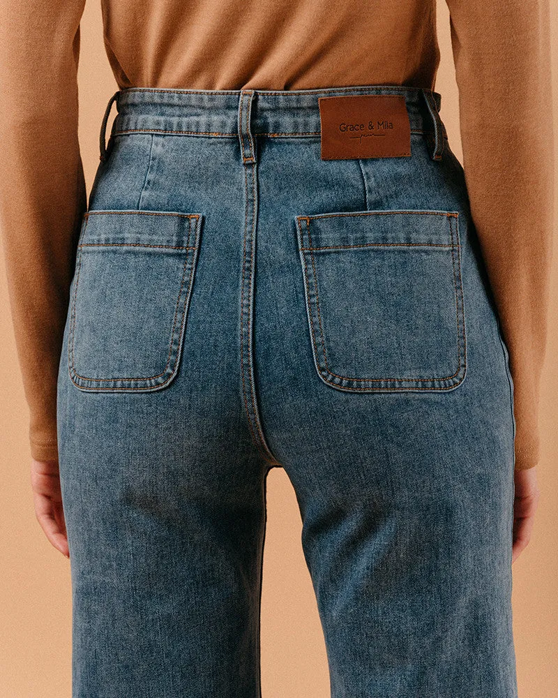 Jeans Pantalon 72 Bleu-Moyen