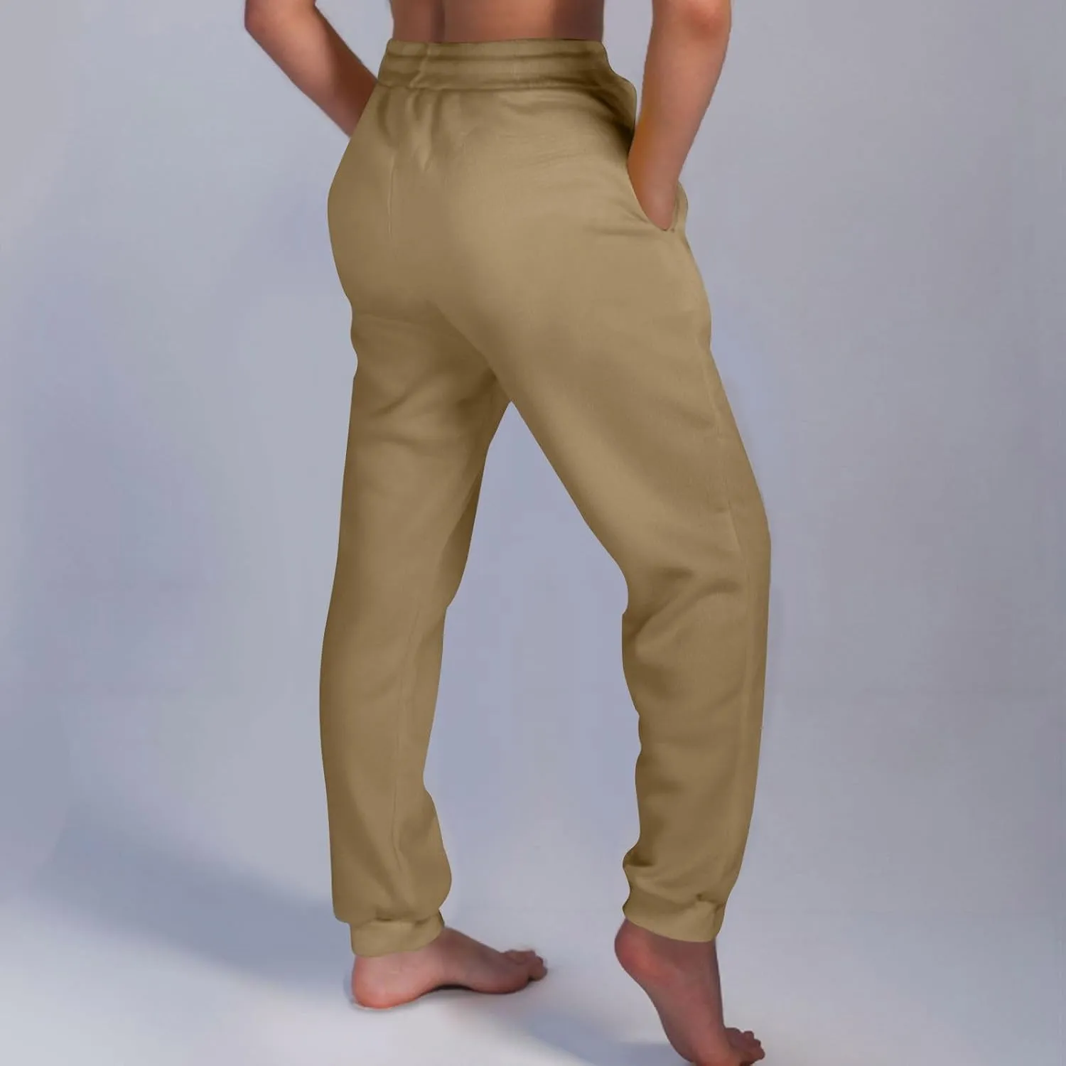 Jogger Sweatpants Women Baggy Comfy Elastic High Waisted Fleece Sweatpants Outdoor Workout Joggers w/Pockets