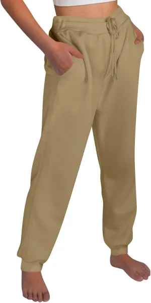 Jogger Sweatpants Women Baggy Comfy Elastic High Waisted Fleece Sweatpants Outdoor Workout Joggers w/Pockets