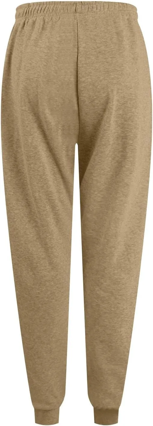 Jogger Sweatpants Women Baggy Comfy Elastic High Waisted Fleece Sweatpants Outdoor Workout Joggers w/Pockets