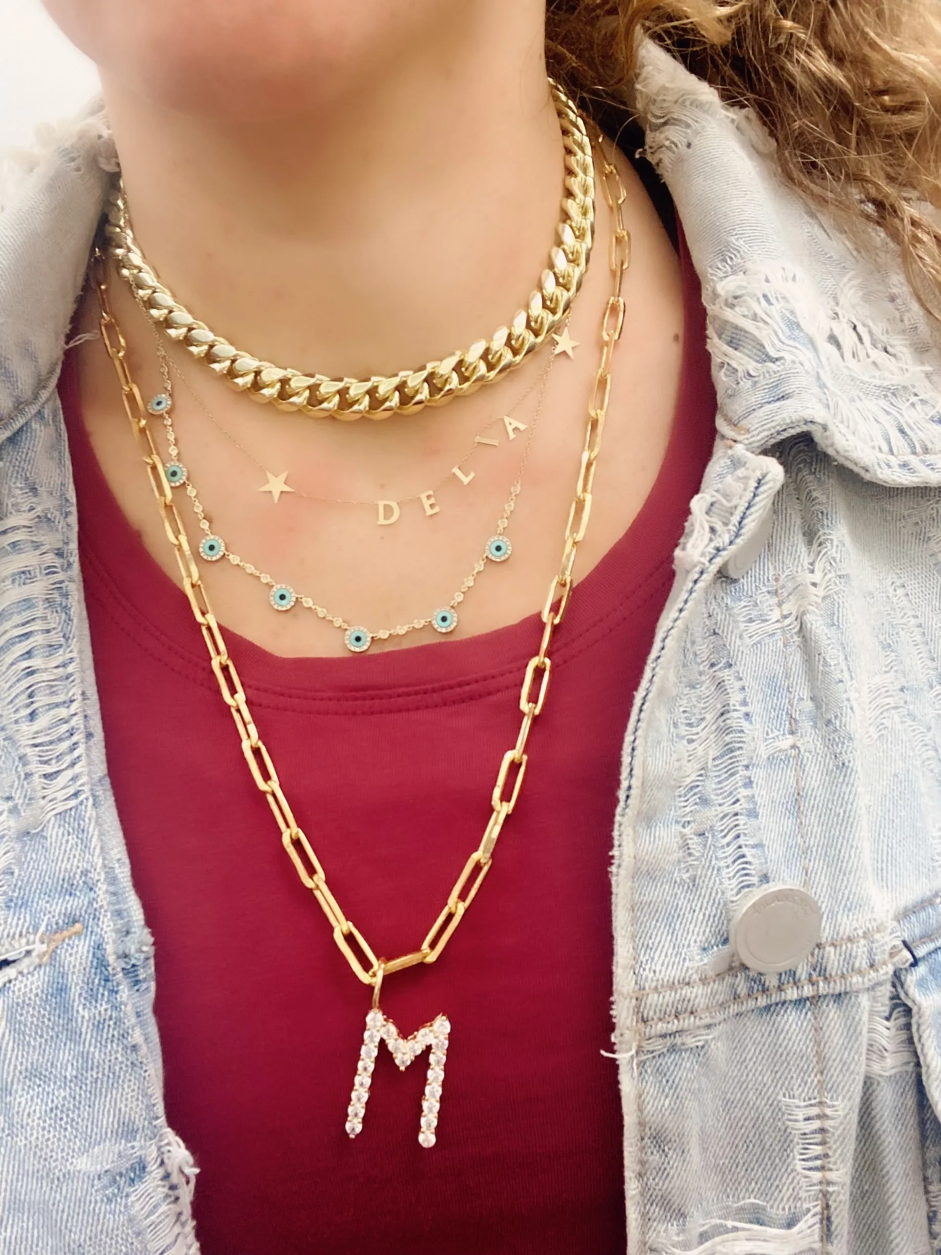 Jumbo Initial Paperclip Necklace