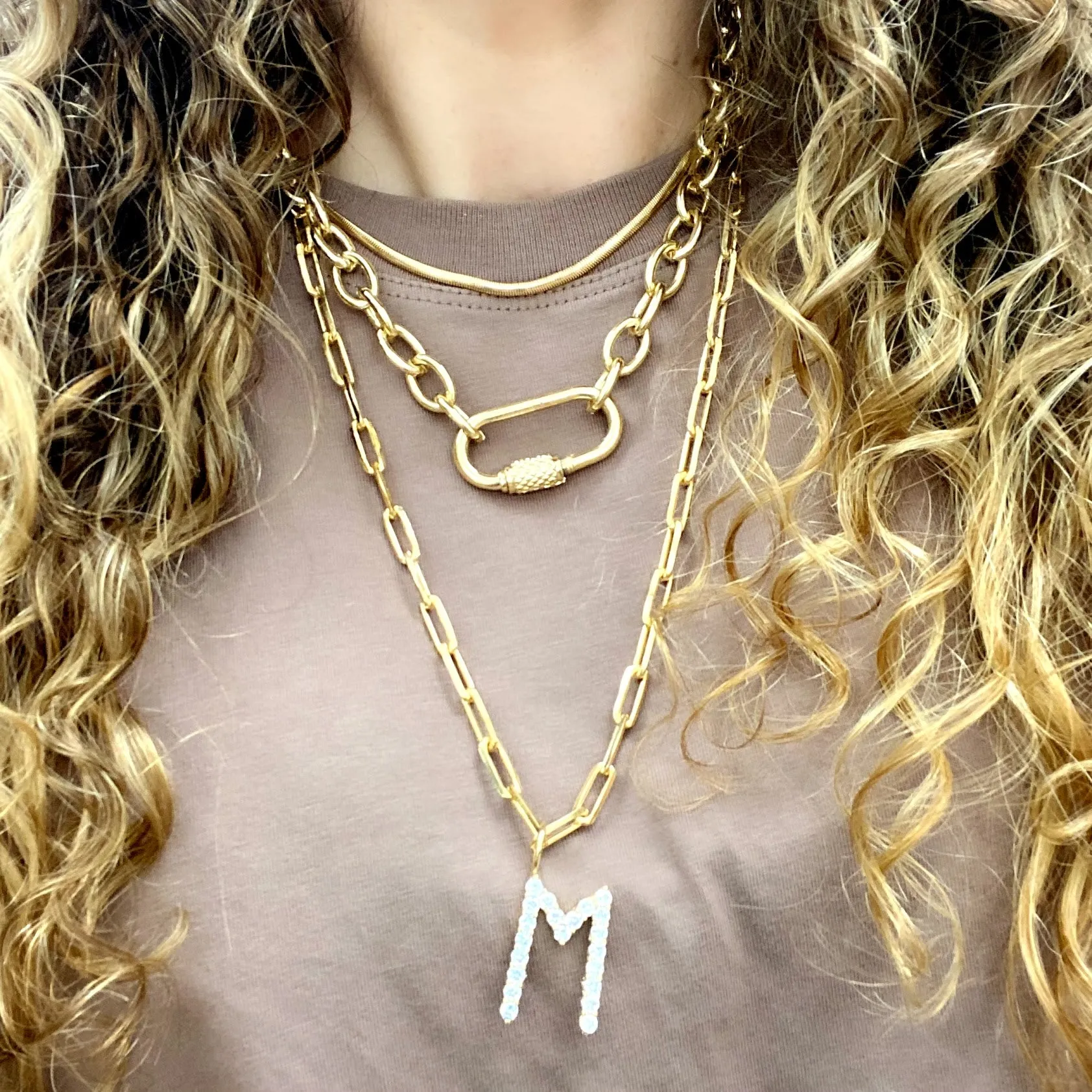 Jumbo Initial Paperclip Necklace