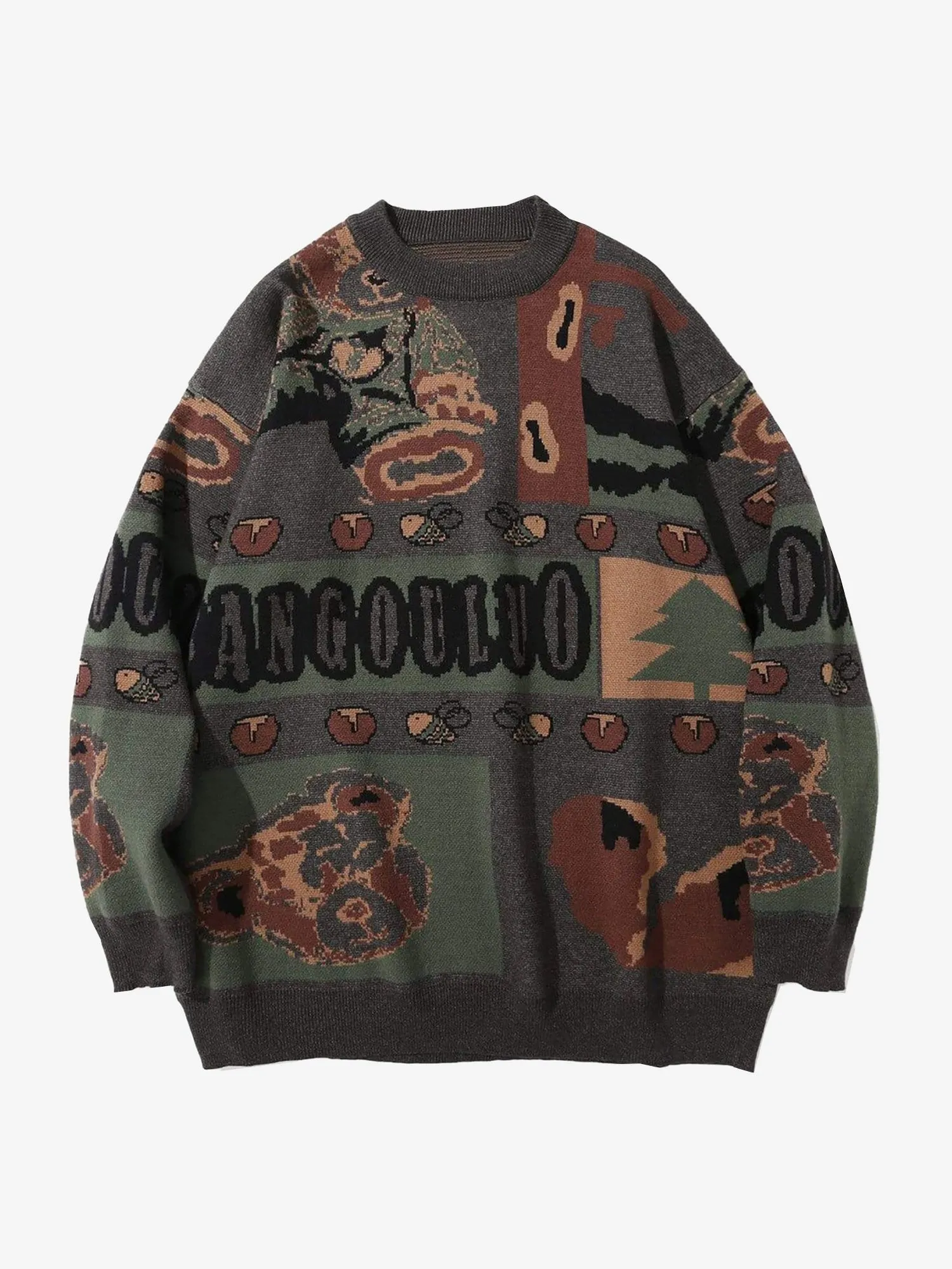 JUSTNOTAG Forest Bee Knitted Grandpa Sweaters