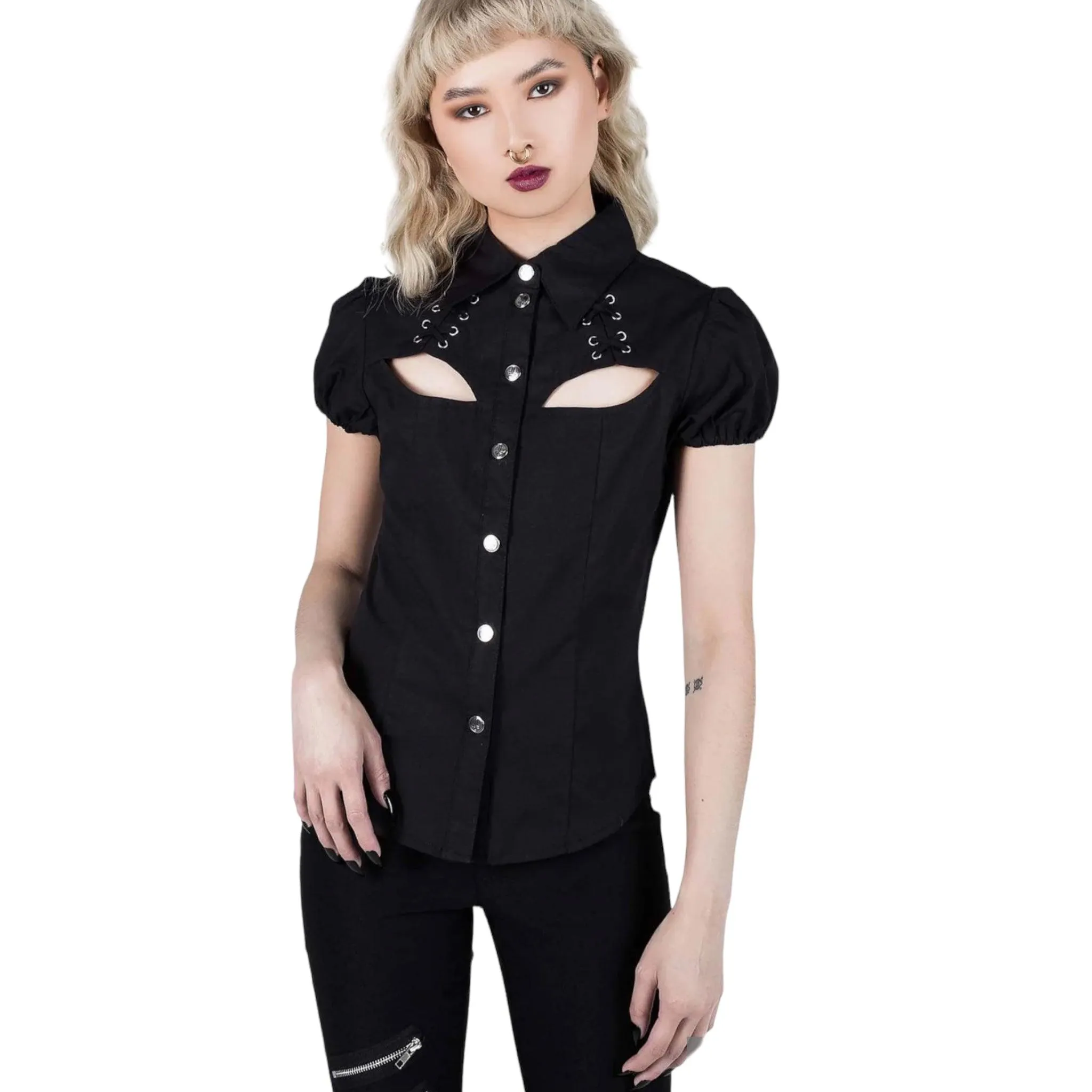 Killstar Hellstar Lace Up Shirt