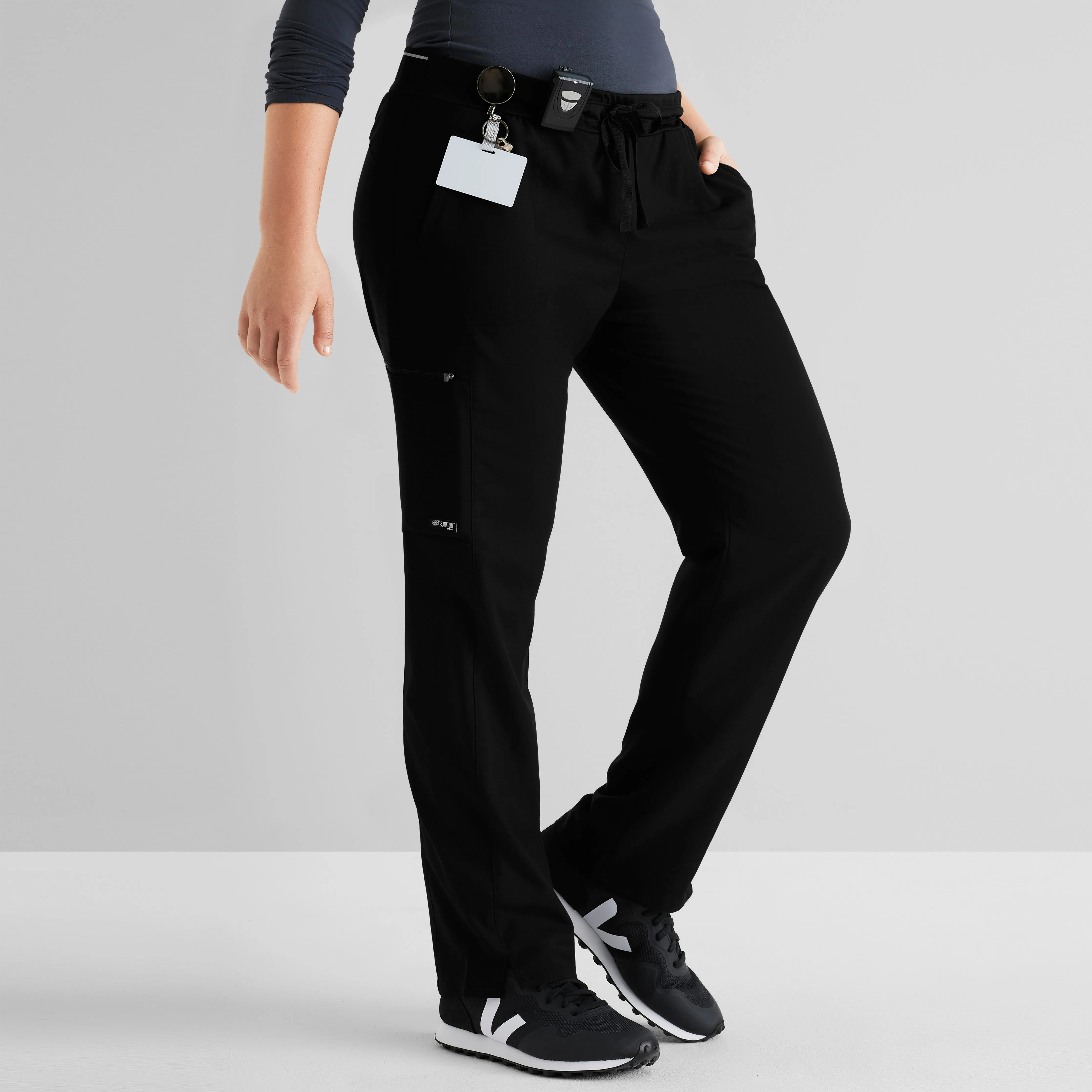 Kim 3-Pocket Mid-Rise Straight Leg Scrub Pant