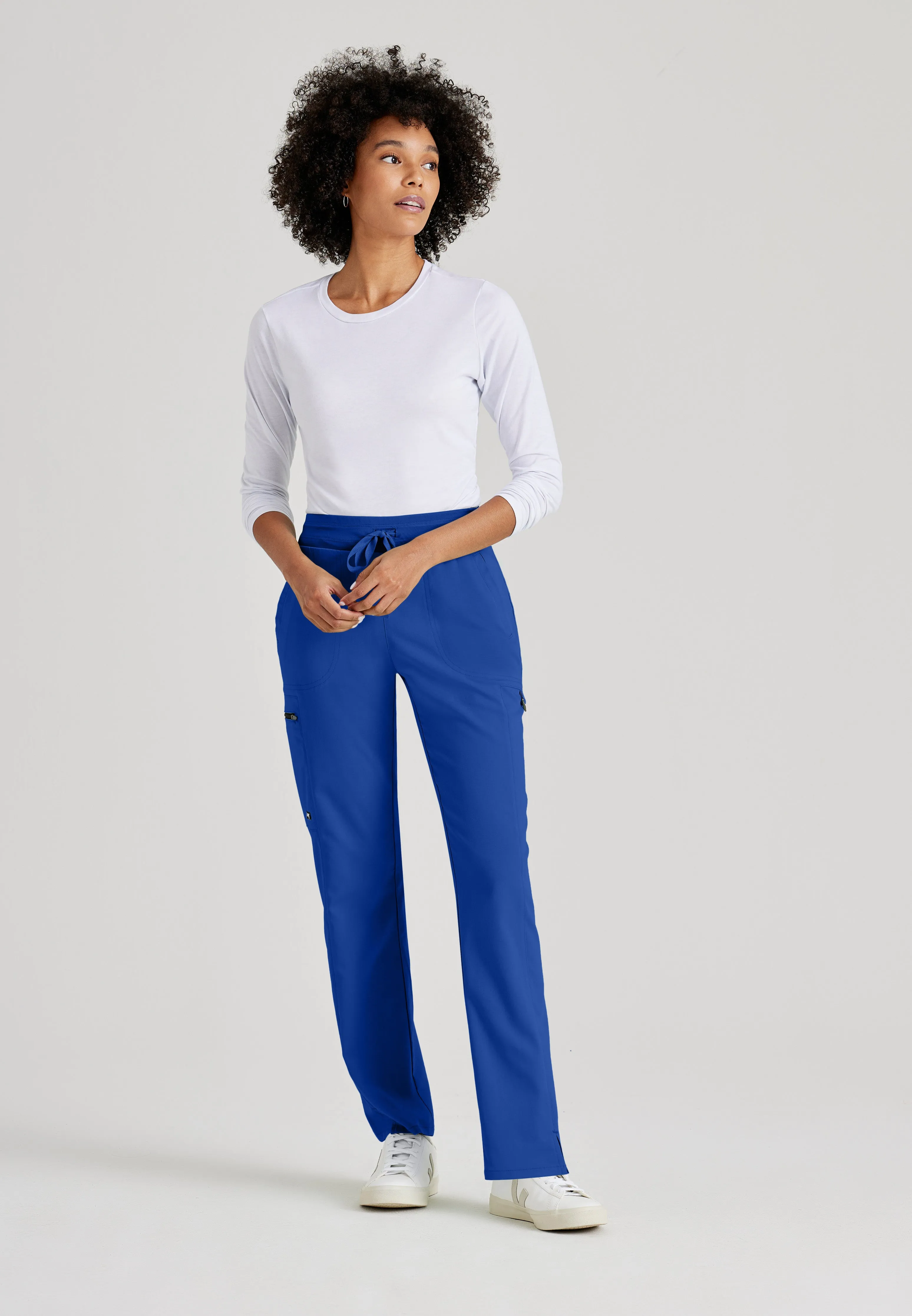 Kim 3-Pocket Mid-Rise Straight Leg Scrub Pant