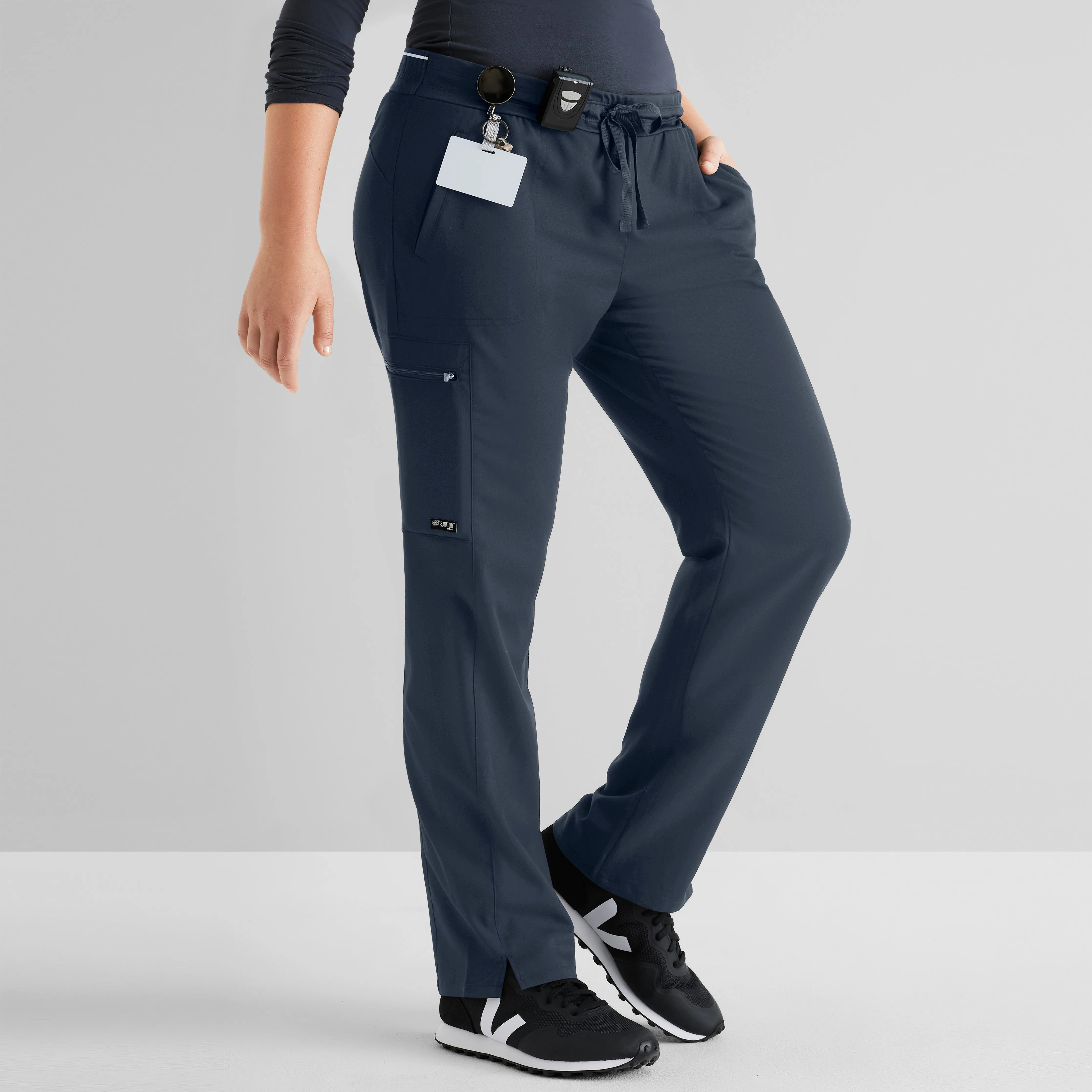 Kim 3-Pocket Mid-Rise Straight Leg Scrub Pant