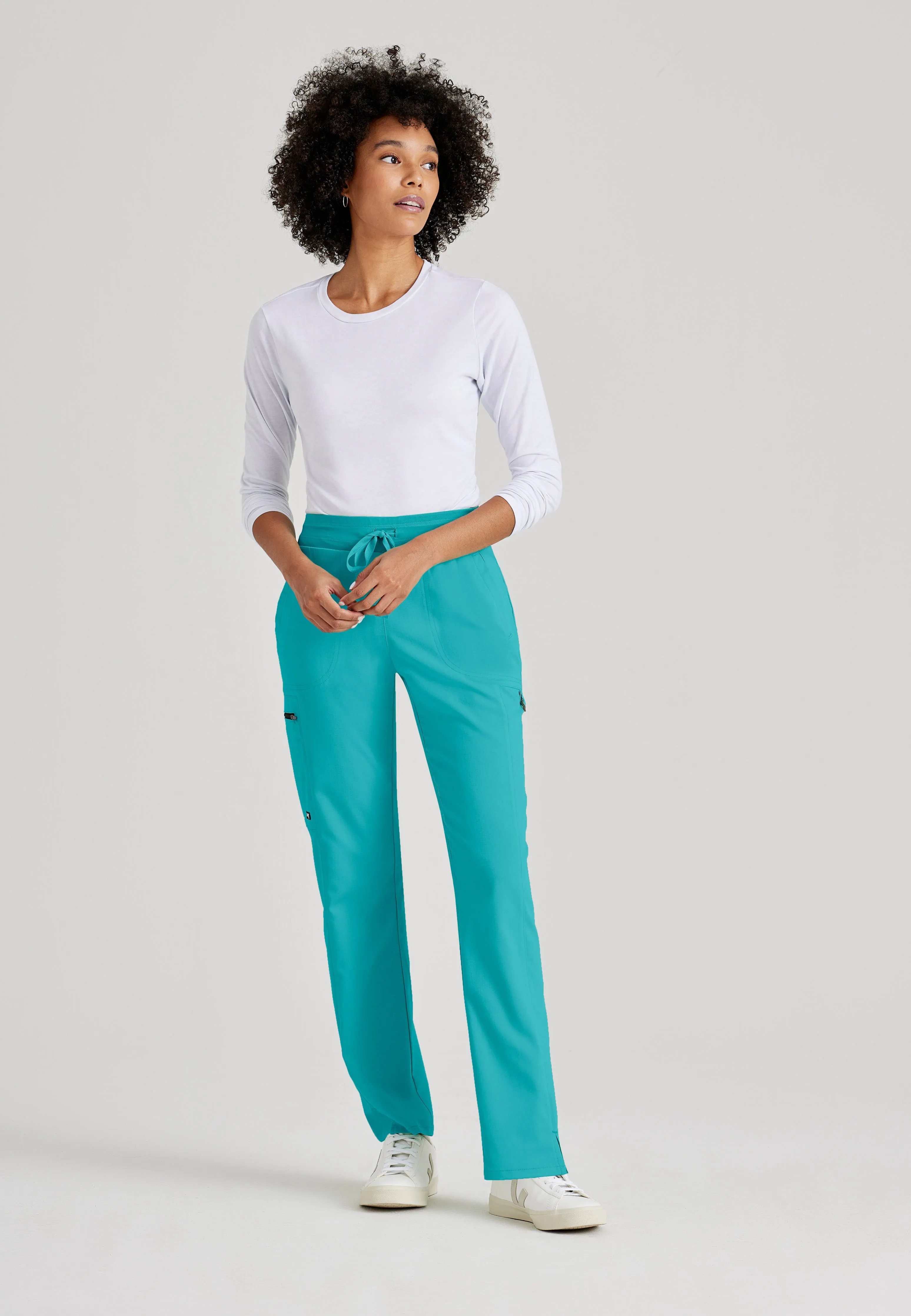 Kim 3-Pocket Mid-Rise Straight Leg Scrub Pant