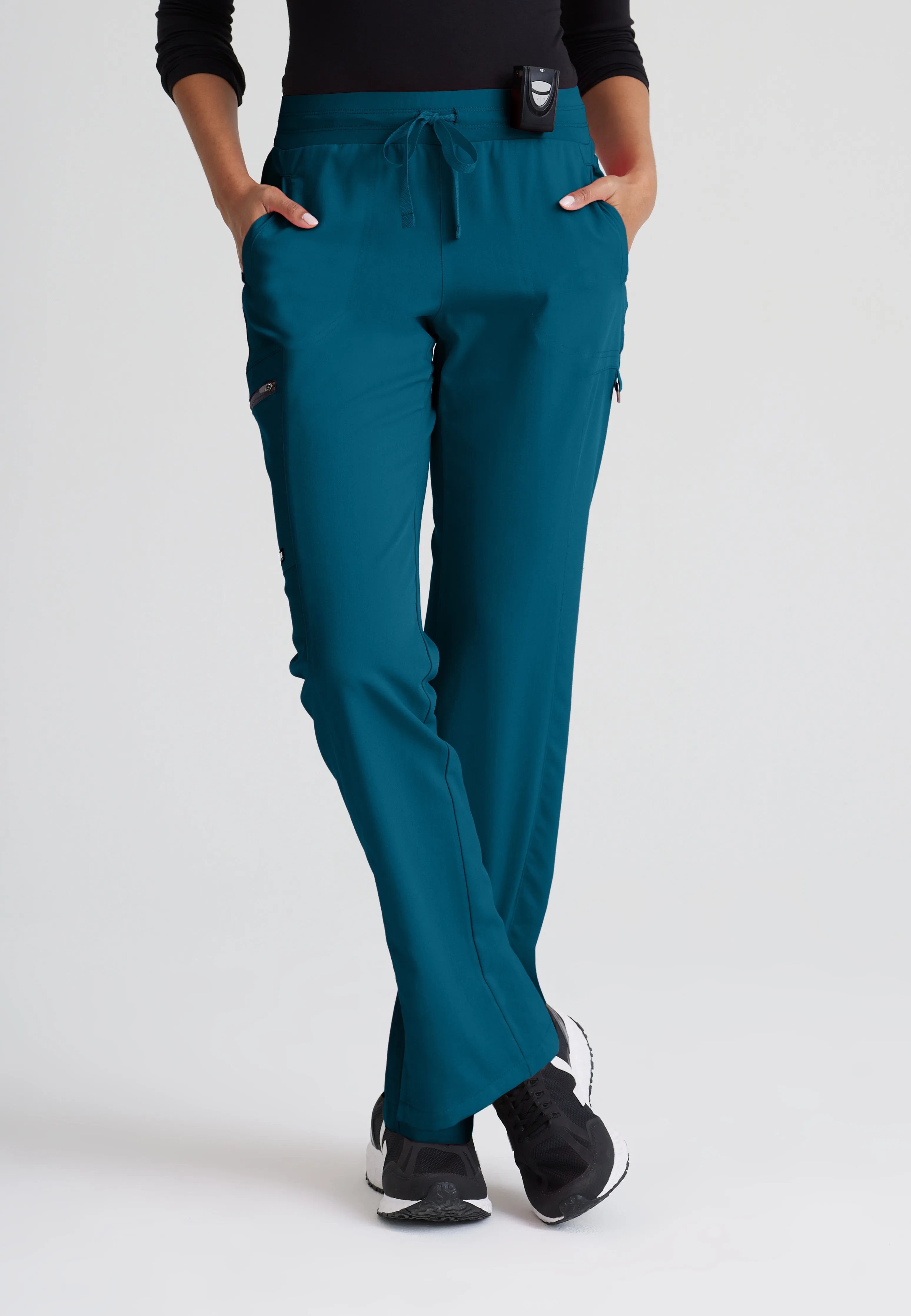 Kim 3-Pocket Mid-Rise Straight Leg Scrub Pant