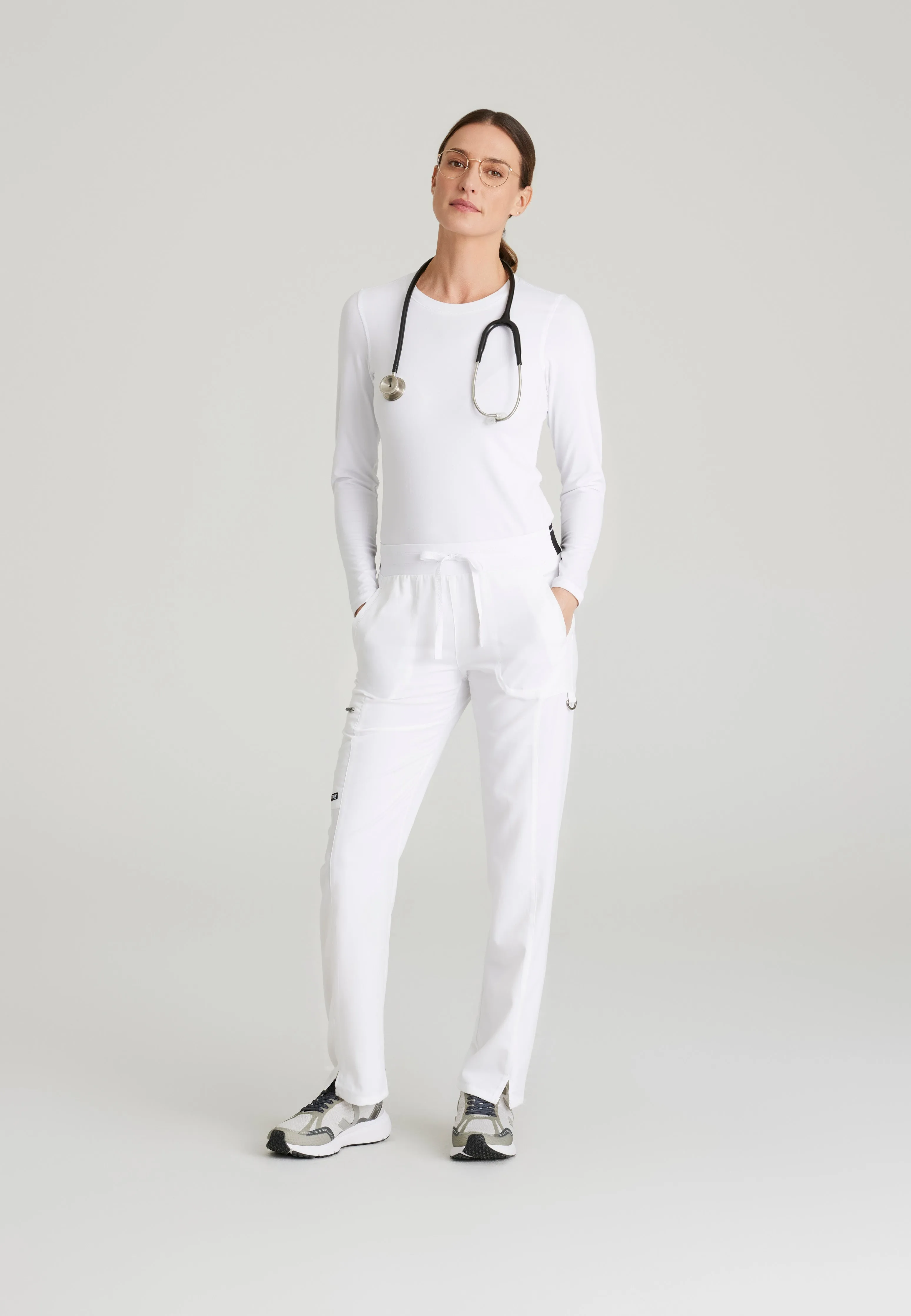 Kim 3-Pocket Mid-Rise Straight Leg Scrub Pant