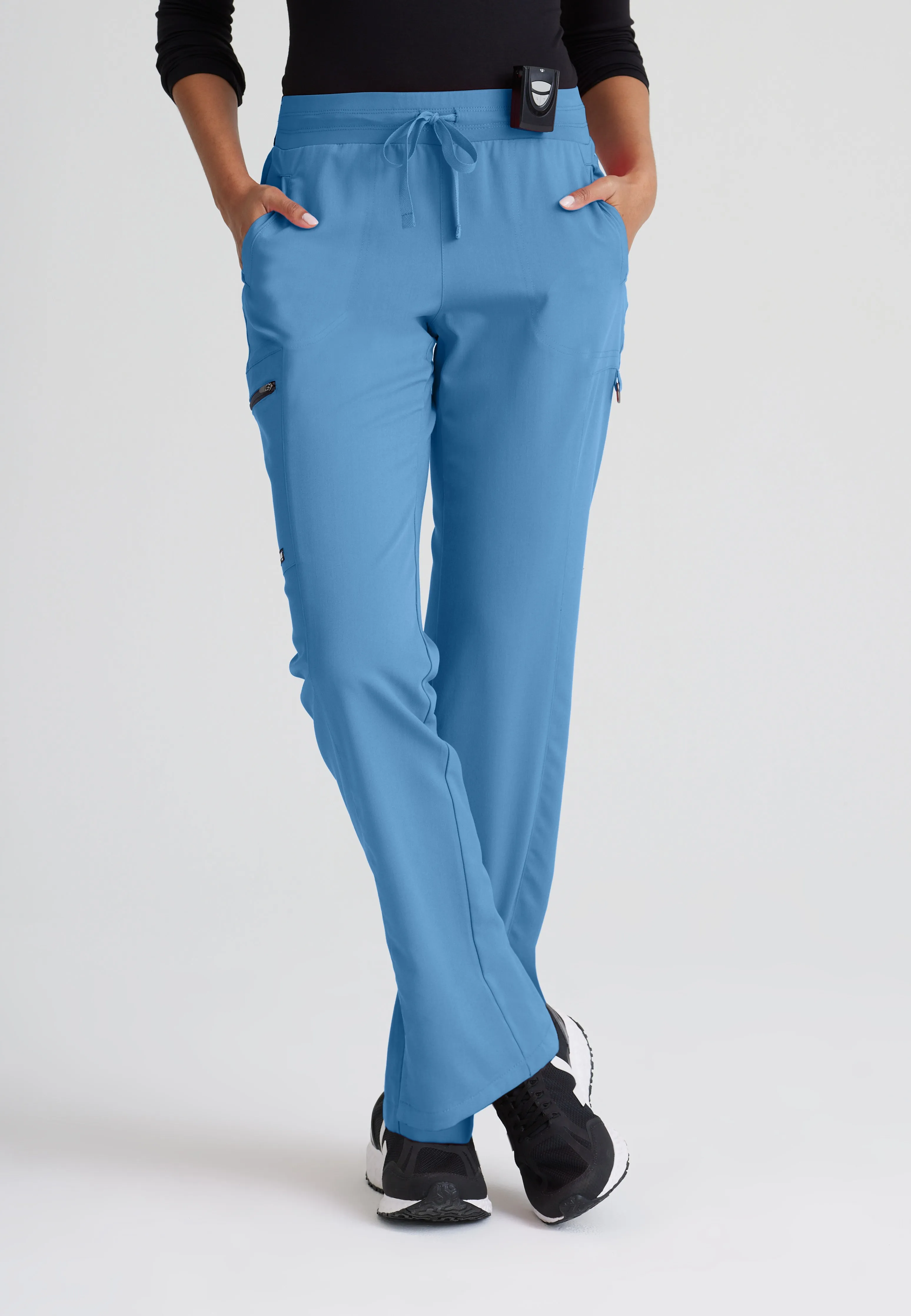 Kim 3-Pocket Mid-Rise Straight Leg Scrub Pant