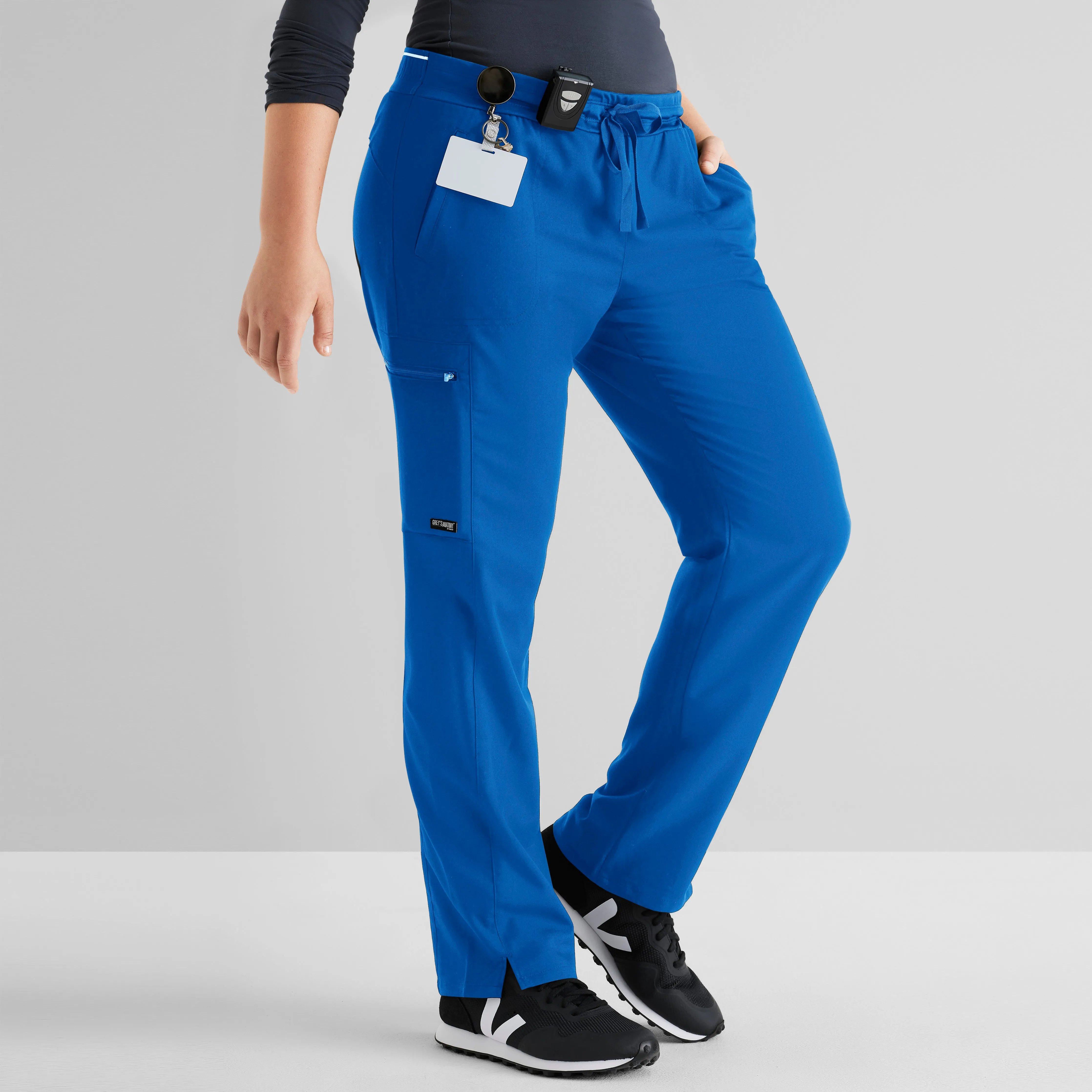 Kim 3-Pocket Mid-Rise Straight Leg Scrub Pant