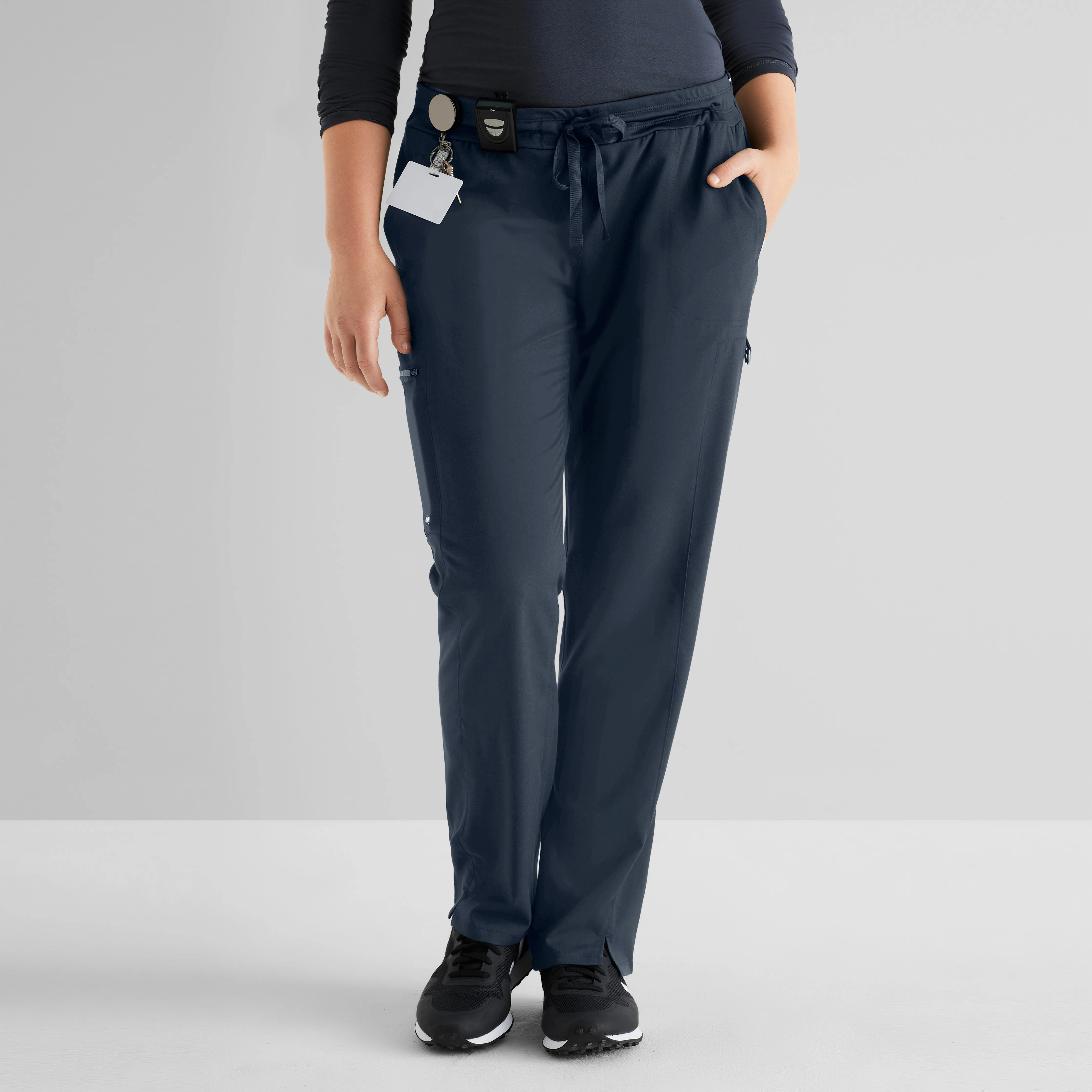 Kim 3-Pocket Mid-Rise Straight Leg Scrub Pant