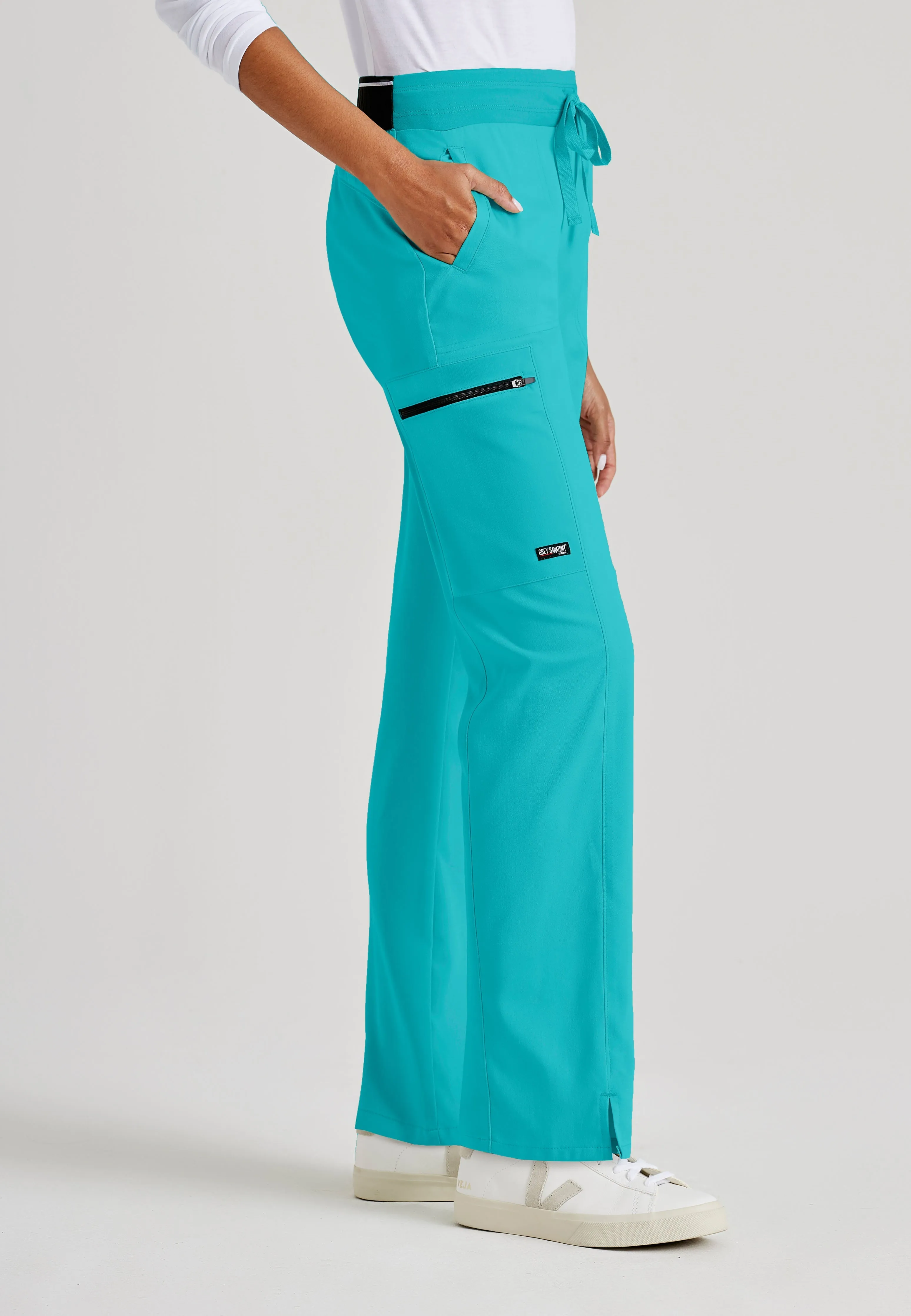 Kim 3-Pocket Mid-Rise Straight Leg Scrub Pant
