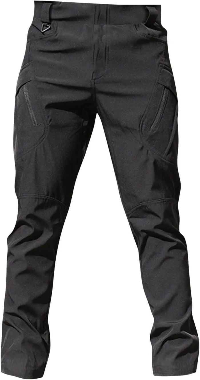 KUIOLYPOER Cargo Pants for Men Stretchy Multi-Pocket Zipper Tactical Pants Outdoor Training Hiking Work Pants Men's Joggers