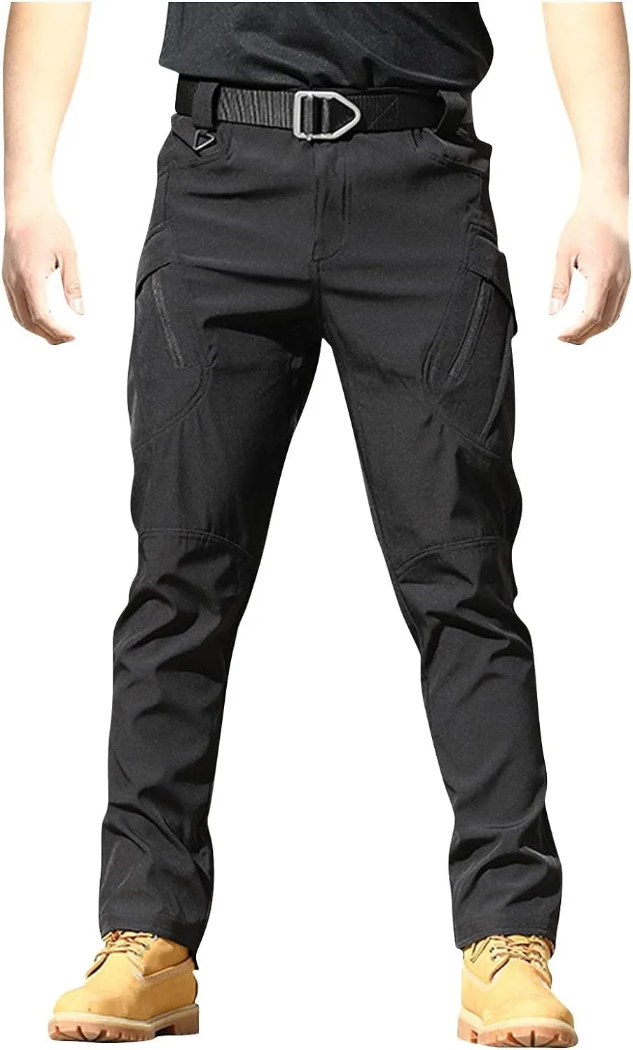 KUIOLYPOER Cargo Pants for Men Stretchy Multi-Pocket Zipper Tactical Pants Outdoor Training Hiking Work Pants Men's Joggers