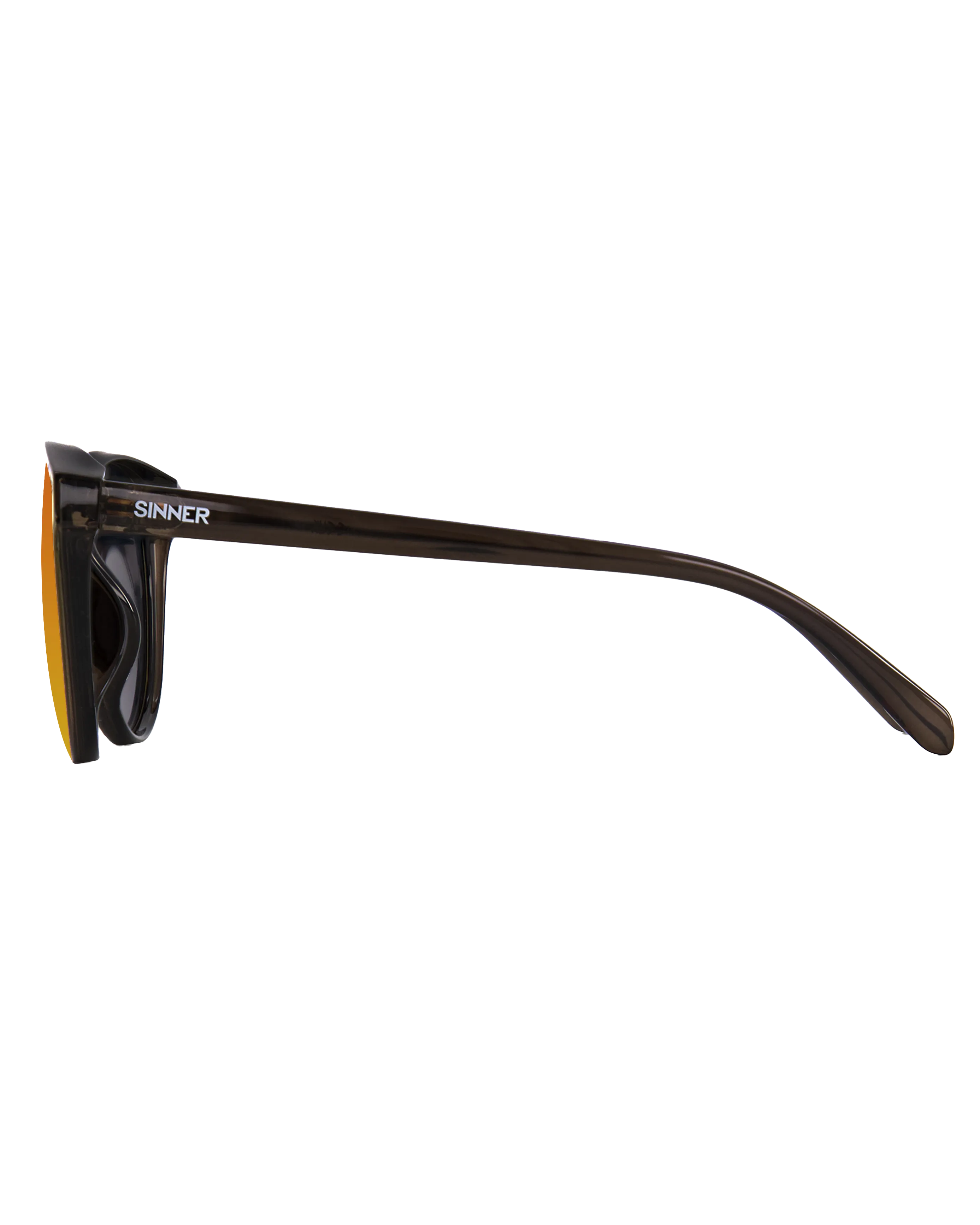 Kyoto Polarised Sunglasses in Shiny Dark Brown & Orange Oil