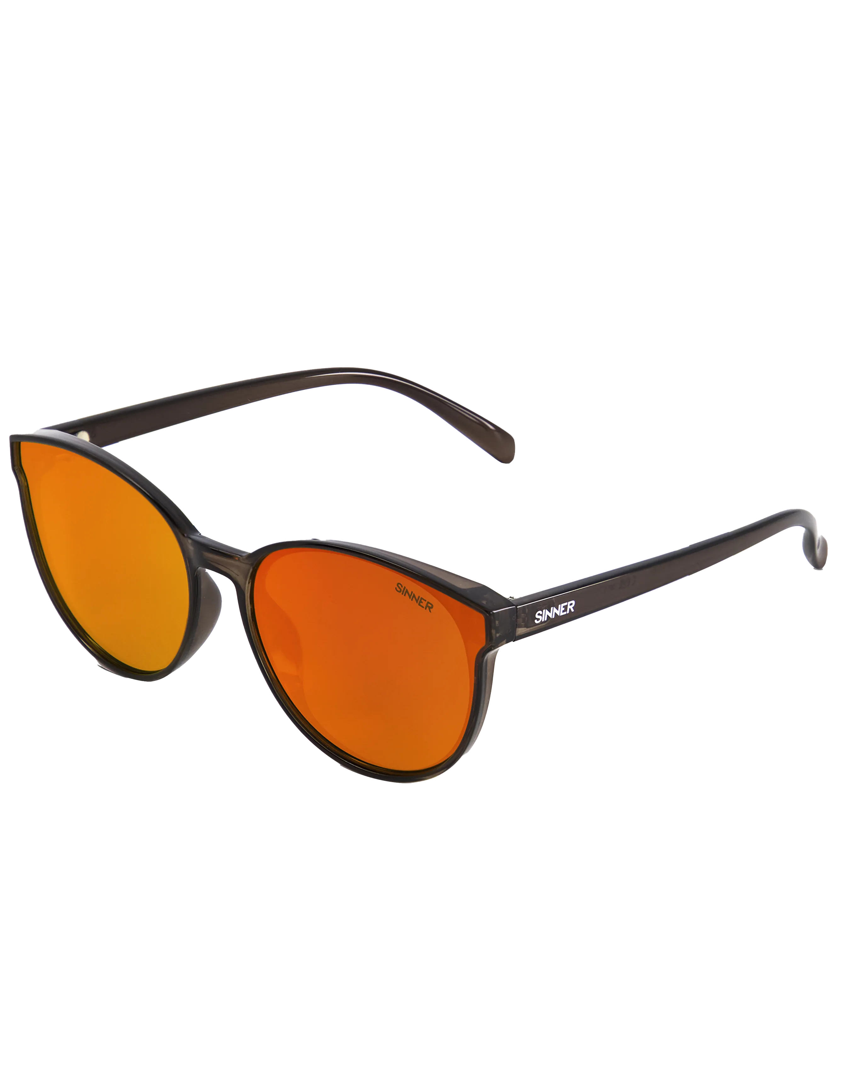 Kyoto Polarised Sunglasses in Shiny Dark Brown & Orange Oil