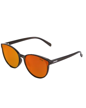 Kyoto Polarised Sunglasses in Shiny Dark Brown & Orange Oil