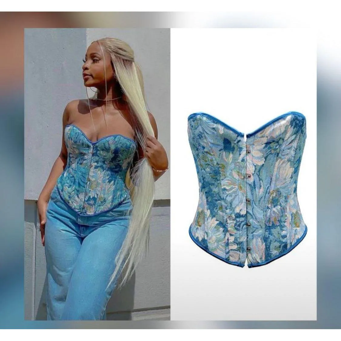 Lace Up Off Shoulder Shaping Corset Top.