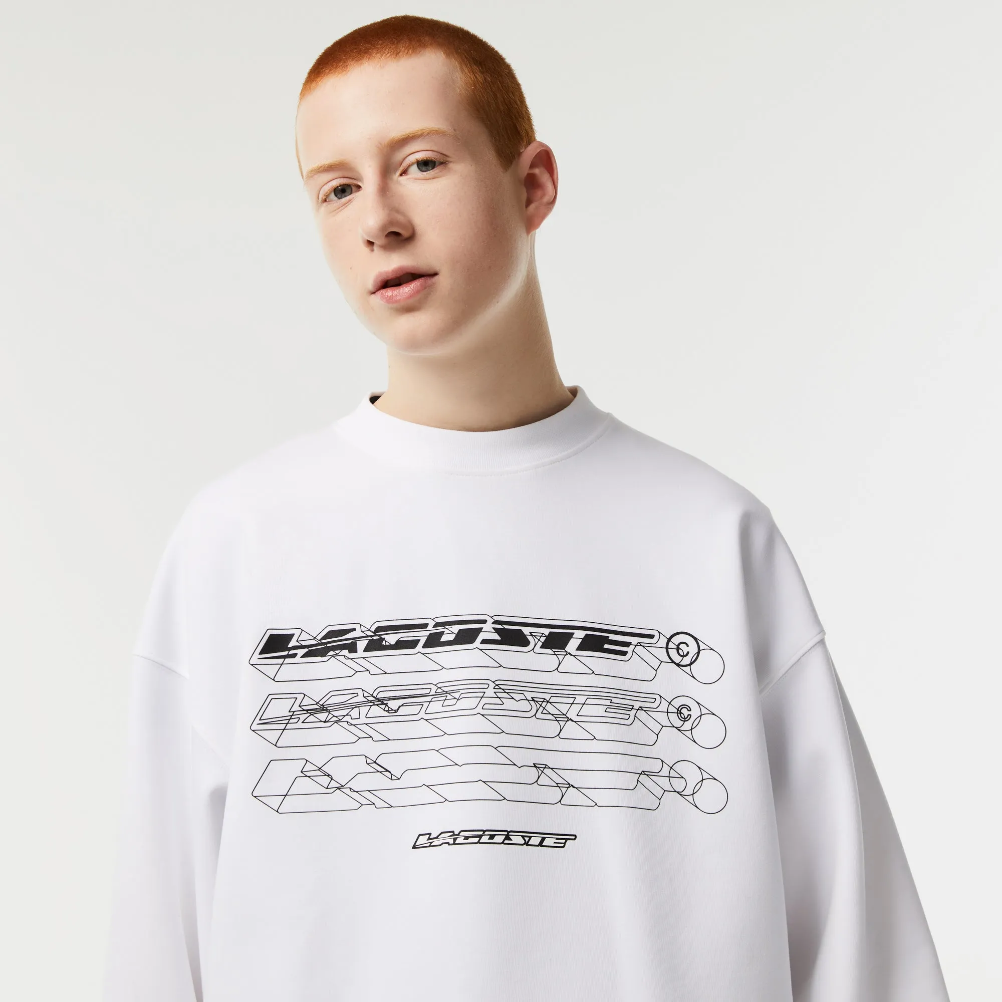 Lacoste Men's Loose Fit Branded Sweatshirt White SH5540 001