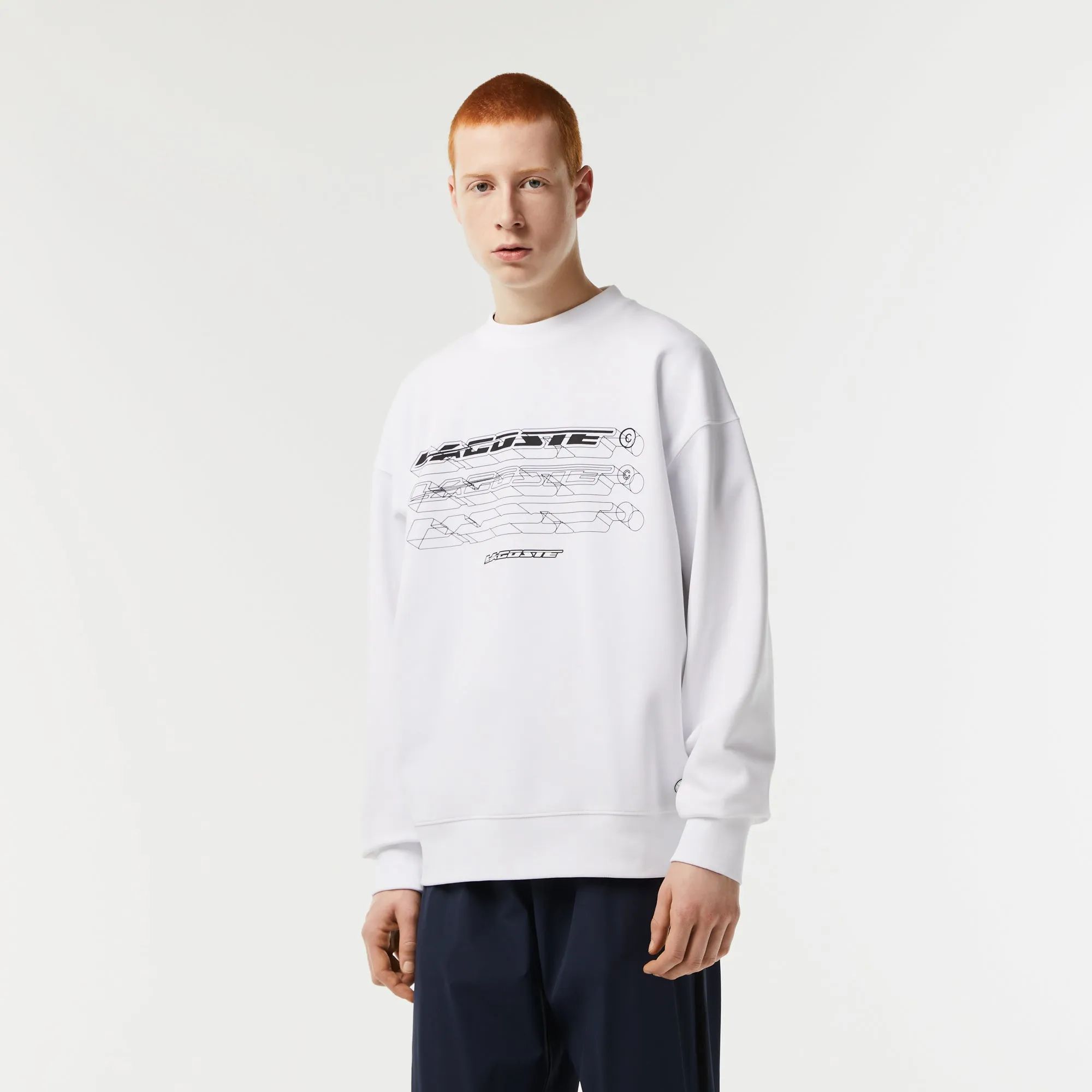Lacoste Men's Loose Fit Branded Sweatshirt White SH5540 001