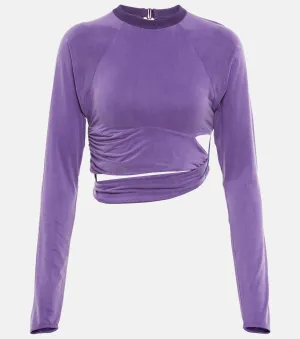 Le T-shirt Espelho cutout crop top JACQUEMUS, purple