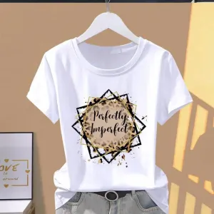 Leopard Print Oversized Casual Women's T-Shirt - Trendy Short-Sleeve Modal Top for Stylish Comfort