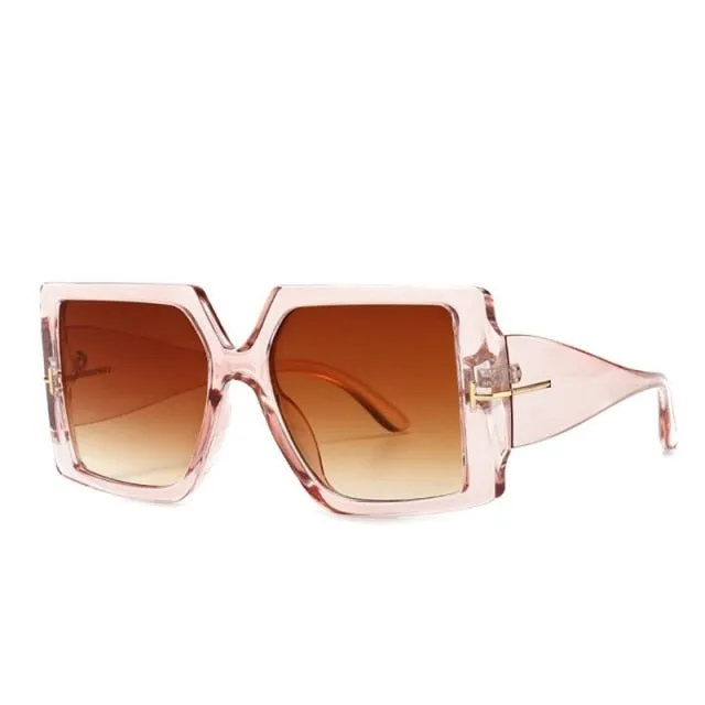 Leopard Vintage Oversized Square Sunglasses