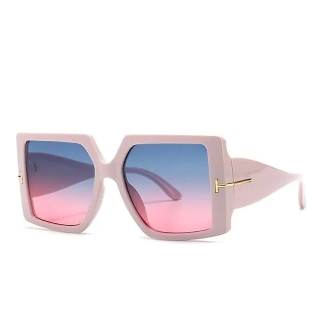 Leopard Vintage Oversized Square Sunglasses