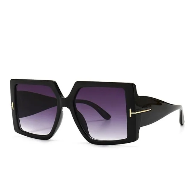 Leopard Vintage Oversized Square Sunglasses