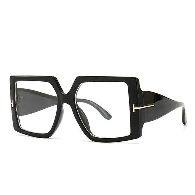 Leopard Vintage Oversized Square Sunglasses