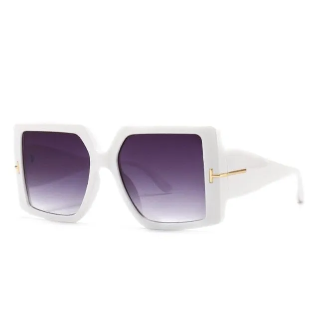 Leopard Vintage Oversized Square Sunglasses